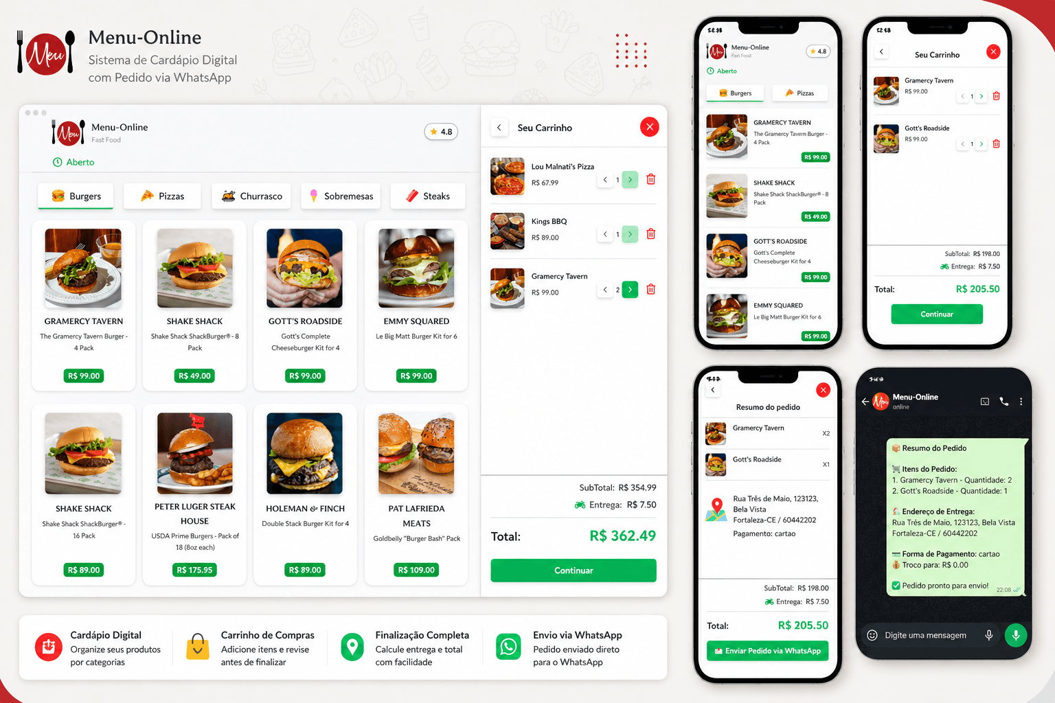 Cardápio Digital com Pedido via WhatsApp